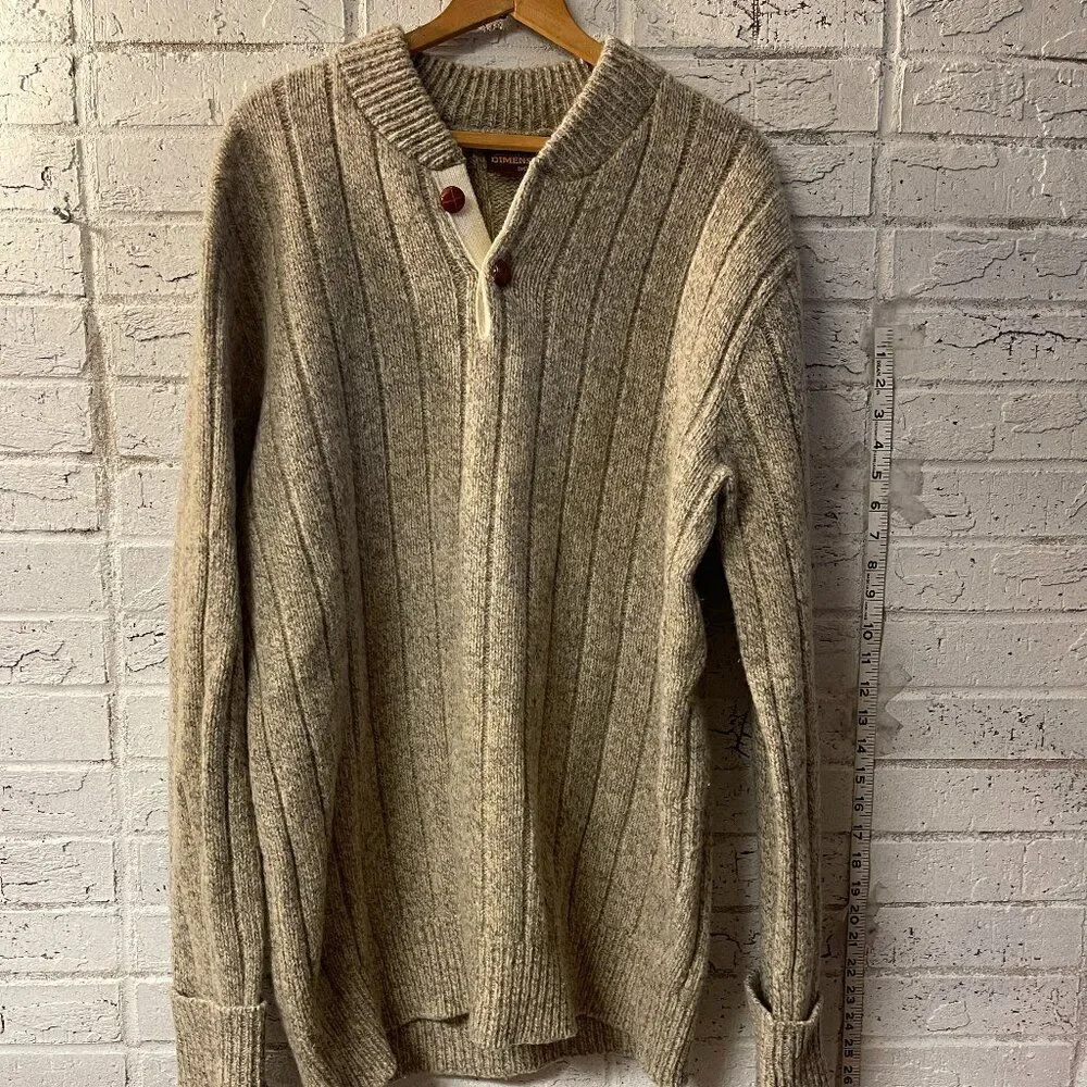 Vintage Dimension Mens Milford Half Button Wool Blend Sweater XL - Picture 1 of 9